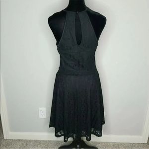Mossimo Women’s Junior's Sleeveless Black Lace Fit & Flare Skater Dress Size Med